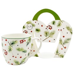 BN CHRISTMAS LEAVES KUBEK 460ml + OPAK Z RĄCZKĄ