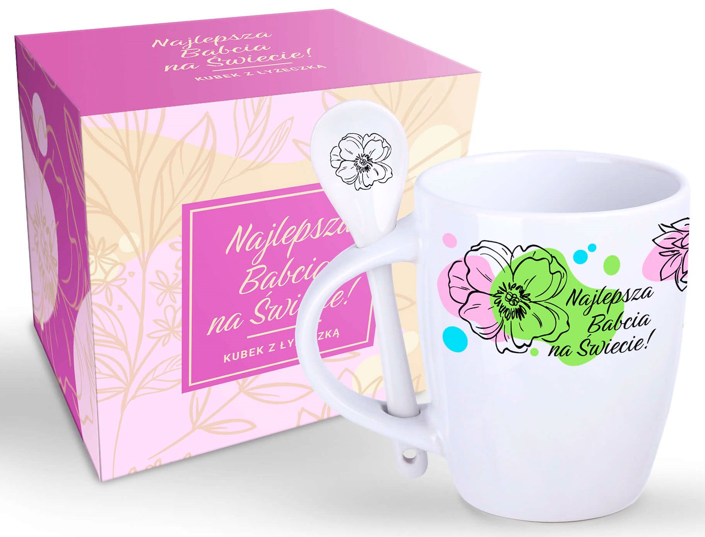 DZIEŃ BABCI KUBEK 300ml + ŁYŻECZKA