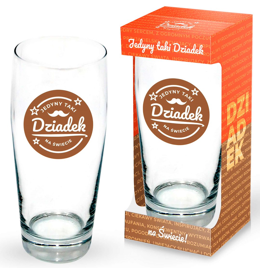 DZIEŃ DZIADKA SZKLANKA DO PIWA 500ml JEDYNY...