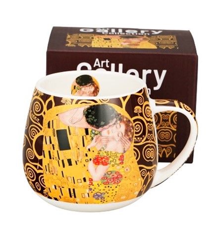 GUSTAV KLIMT KISS BROWN KUBEK BARYŁKA 430ml