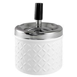 POPIELNICZKA OBROTOWA METALOWA BIAŁA JJ-28833