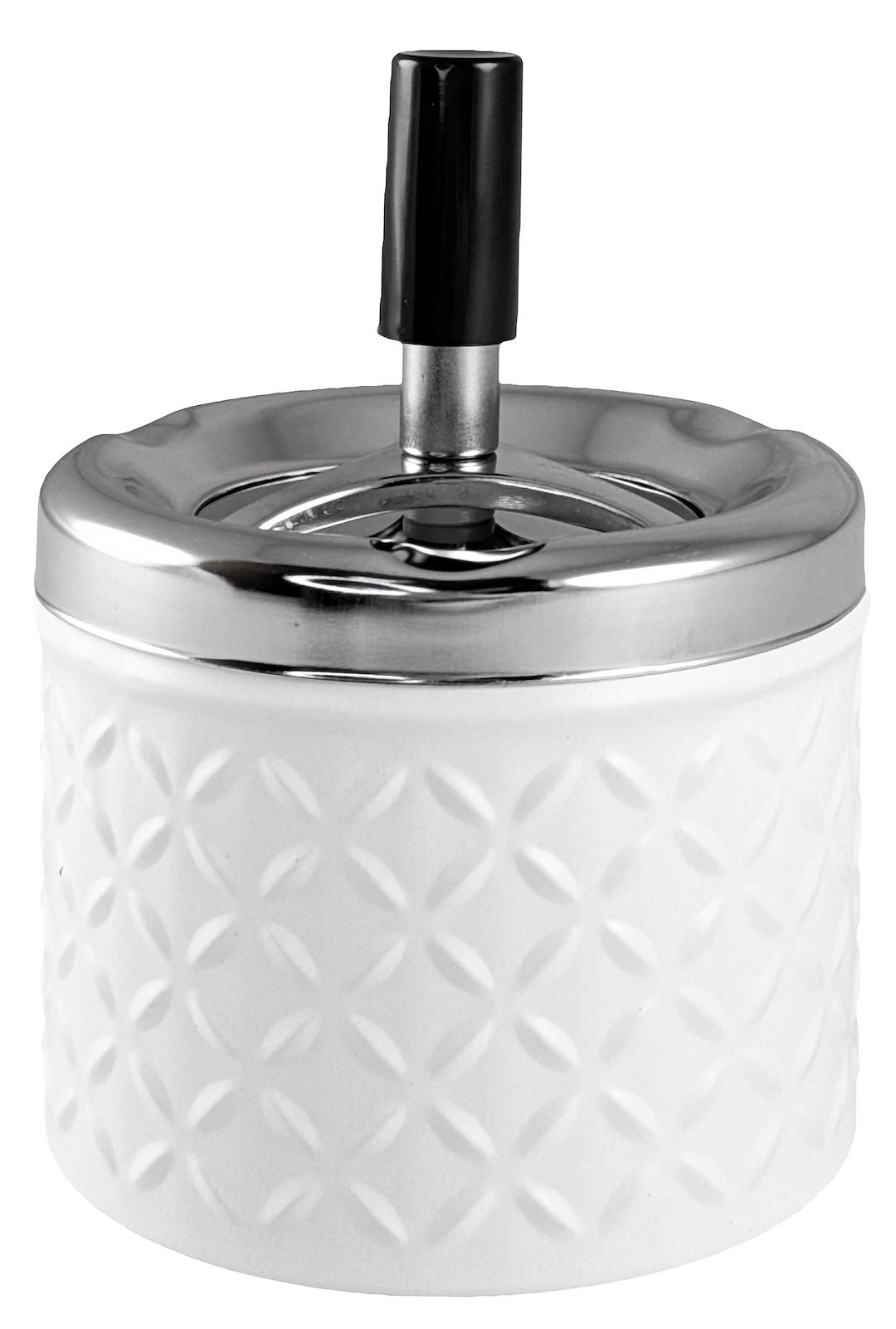 POPIELNICZKA OBROTOWA METALOWA BIAŁA JJ-28833