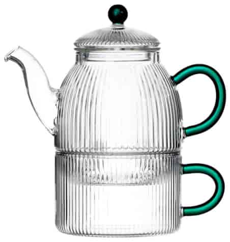 JUSTINE GREEN DZBANEK Z FILIŻANKĄ 4EL 0,5L