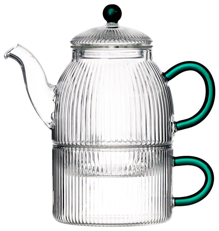 JUSTINE GREEN DZBANEK Z FILIŻANKĄ 4EL 0,5L