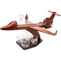 PLANE WHISKY SET 1+4 NA STOJAKU SAMOLOT