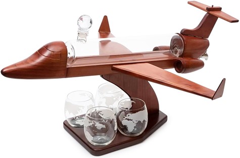PLANE WHISKY SET 1+4 NA STOJAKU SAMOLOT
