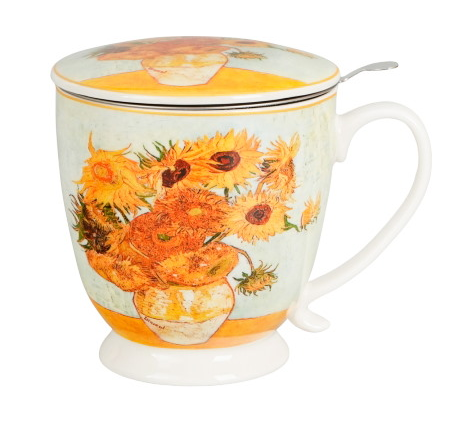 SUNFLOWERS KUBEK ZAPARZACZ NA STOPCE 510ml