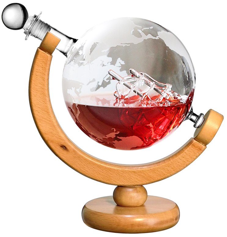 GLOBE KARAFKA ŁÓDŹ SZKLANA 600ml NA STOJAKU GLOBUS