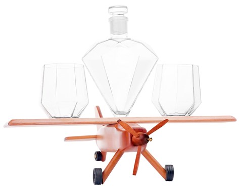 PLANE DIAMOND WHISKY SET 1+2 NA STOJAKU SAMOLOT