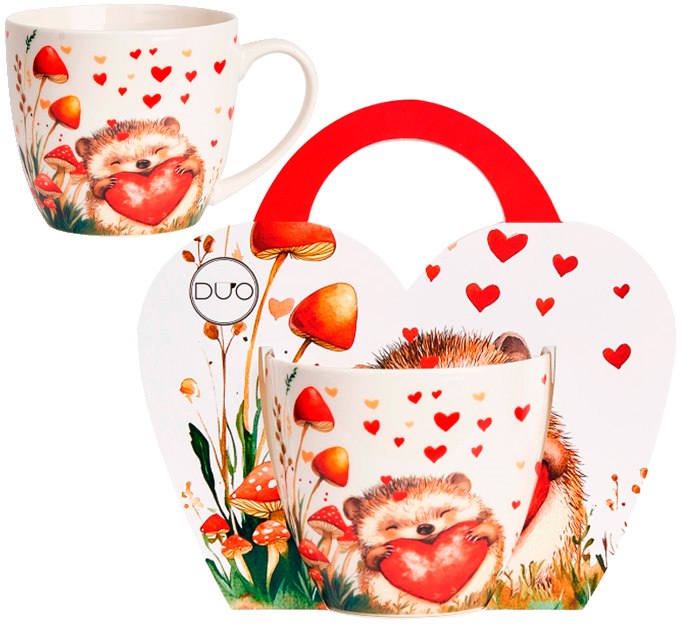 JEŻ KUBEK 460ml + OPAKOWANIE Z RĄCZKĄ