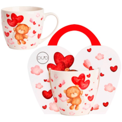 MIŚ Z BALONAMI KUBEK 460ml + OPAKOWANIE Z RĄCZKĄ