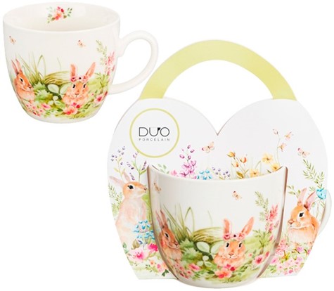 WIOSENNA SIELANKA KUBEK 460ml + OPAK Z RĄCZKĄ