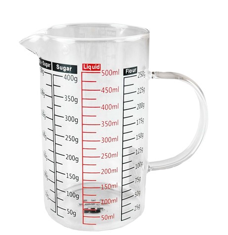 POJEMNIK SZKLANY Z MIARKĄ   500ml