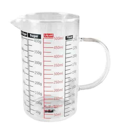 POJEMNIK SZKLANY Z MIARKĄ   500ml