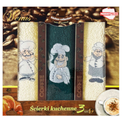RĘCZNIK KUCHENNY ŚCIERKA HAFT 30x50cm 3szt wzD08
