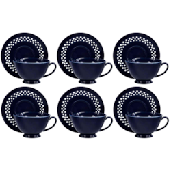 BISETTE LIMITED KOMPLET FILIŻANEK 6+6 260ml BLUE A