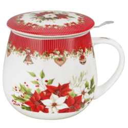 BN CHRISTMAS FLOWER KUBEK ZAPARZACZ BARYŁKA 430ml