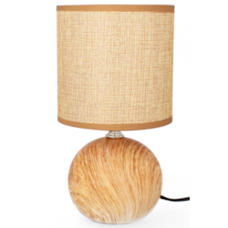 LAMPA NOCNA CERAMICZNA LK01BR BRĄZOWA 25cm