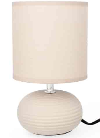 LAMPA NOCNA CERAMICZNA LK07BE BEŻOWA 23cm
