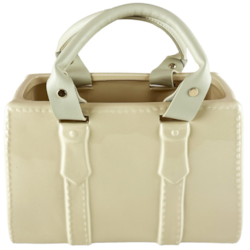 OSŁONKA CERAMICZNA TOREBKA 25x12x16cm BEIGE