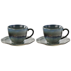 OMBRES GREY NAVY KOMPLET FILIŻANEK 2+2 200ml