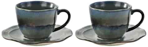 OMBRES GREY NAVY KOMPLET FILIŻANEK 2+2 200ml