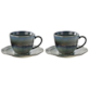OMBRES GREY NAVY KOMPLET FILIŻANEK 2+2 200ml