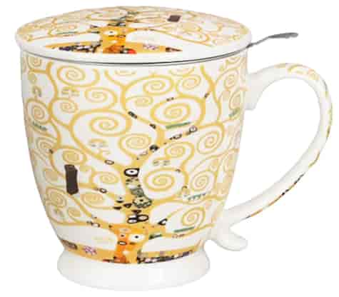 TREE OF LIFE ECRU KUBEK ZAPARZACZ NA STOPCE 430ml