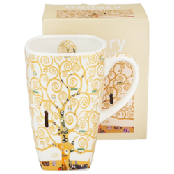 TREE OF LIFE ECRU KUBEK KWADRAT W PUDEŁKU 650ml