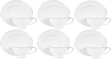LIZBONA KOMPLET FILIŻANEK 6+6 230ml SILVER