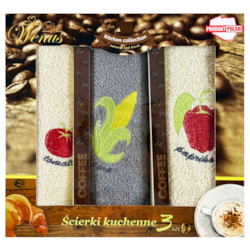 RĘCZNIK KUCHENNY ŚCIERKA HAFT 30x50cm 3szt wzD09