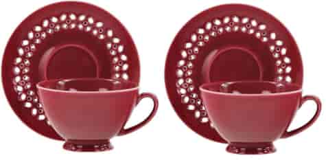 BISETTE LIMITED KOMPLET FILIŻANEK 2+2 260ml PINK B