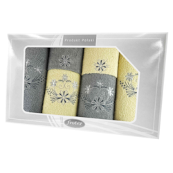 GIFT VI KPL RĘCZNIKÓW 6EL KREMOWY/SZARY 06