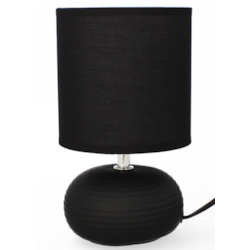 LAMPA NOCNA CERAMICZNA LK07C CZARNA 23cm