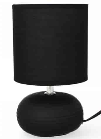 LAMPA NOCNA CERAMICZNA LK07C CZARNA 23cm