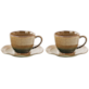 OMBRES BROWN GREEN KOMPLET FILIŻANEK 2+2 200ml