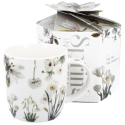 KWIATY BIAŁE KUBEK W PUDEŁKU 400ml