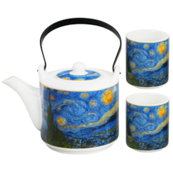 STARRY NIGHT DZBANEK ZAPARZACZ Z CZARKAMI KPL 4EL