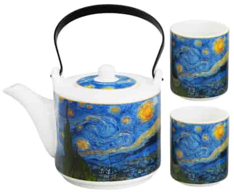 STARRY NIGHT DZBANEK ZAPARZACZ Z CZARKAMI KPL 4EL