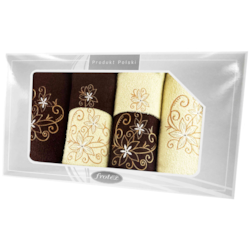 GIFT VI KPL RĘCZNIKÓW 6EL KREMOWY/BRĄZOWY 04