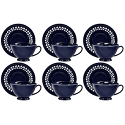 BISETTE LIMITED KOMPLET FILIŻANEK 6+6 260ml BLUE B
