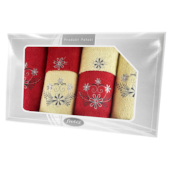 GIFT VI KPL RĘCZNIKÓW 6EL KREMOWY/CZERWONY 06