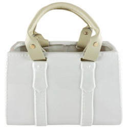 OSŁONKA CERAMICZNA TOREBKA 25x12x16cm WHITE