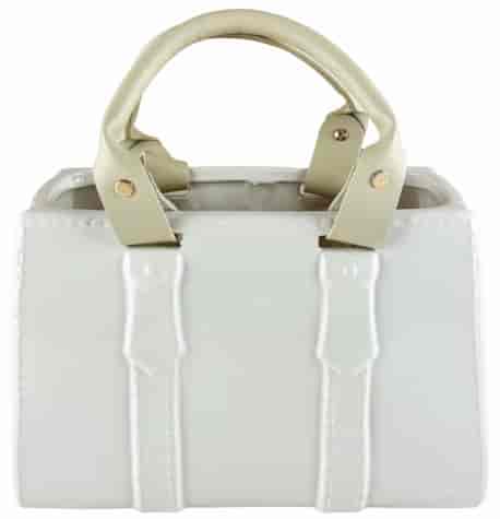 OSŁONKA CERAMICZNA TOREBKA 25x12x16cm WHITE