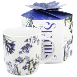 KWIATY NIEBIESKIE KUBEK W PUDEŁKU 400ml