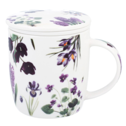 KWIATY FIOLETOWE KUBEK ZAPARZACZ W PUDEŁKU 400ml