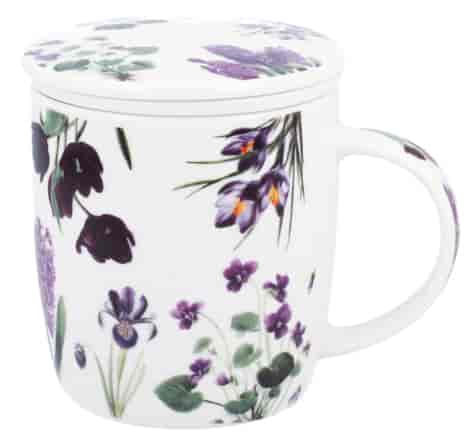 KWIATY FIOLETOWE KUBEK ZAPARZACZ W PUDEŁKU 400ml