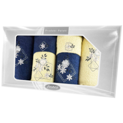 GIFT VI KPL RĘCZNIKÓW 6EL KREMOWY/GRANATOWY 02