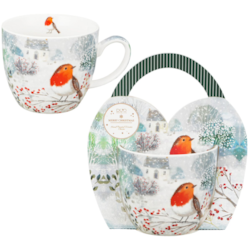 BN ROBIN IN SNOW KUBEK 460ml + OPAK Z RĄCZKĄ