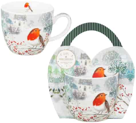BN ROBIN IN SNOW KUBEK 460ml + OPAK Z RĄCZKĄ